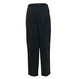 MarlaWynne Elegant Black Faux Suede Side Zip Pants